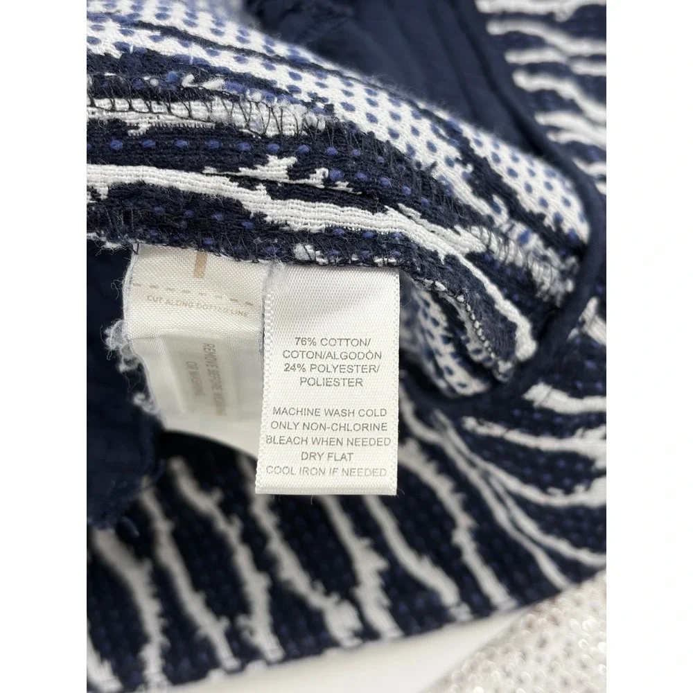 Ann Taylor LOFT Navy/White Ikat Shorts Textured Cotton Blend, Sz 6, Pre-Own